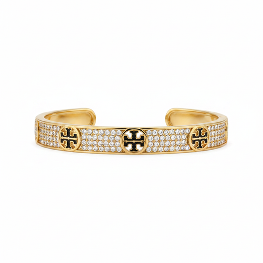 Tory Burch Icon Pavé Cuff Bracelet - clean product shot