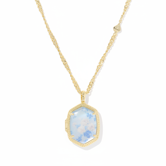 Kendra Scott x LoveShack Fancy Daphne Gold Locket Necklace – clean product shot