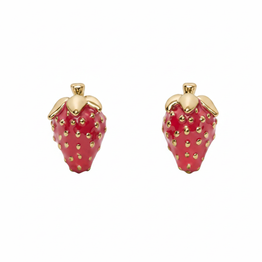 Kate Spade Tutti Fruity Strawberry Stud Earrings - clean product shot