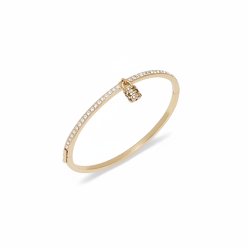 Coach Faux Stone Padlock Bangle Bracelet - clean product shot