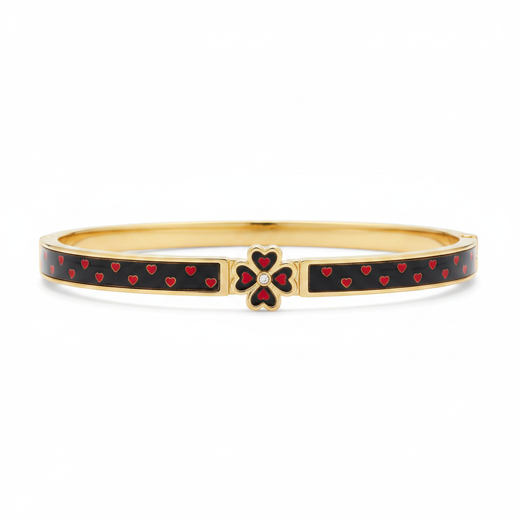 Kate Spade Heritage Spade Flower Thin Hinged Bangle - clean product shot
