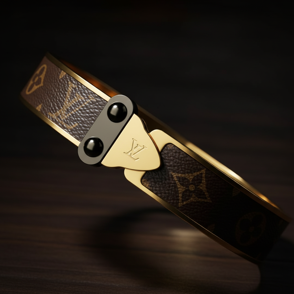 LV Monogram Bangle moody close-up detail shot