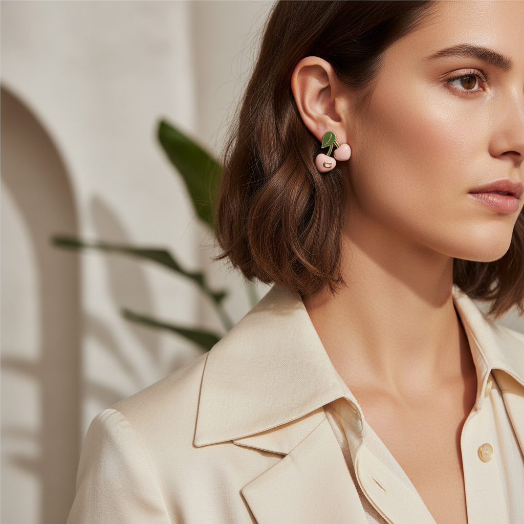 Coach Cherry Stud Earrings - styled lifestyle
