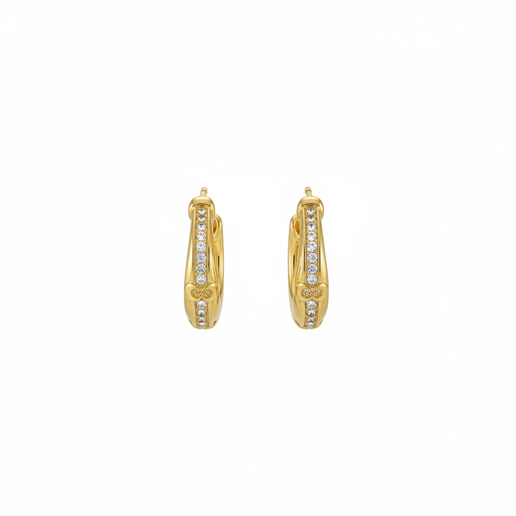 Coach Pave Signature Huggie Earrings - Clean Product Shot