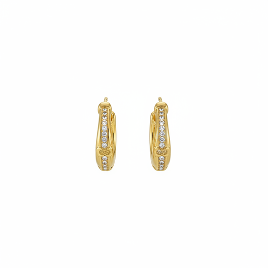 Coach Pave Signature Huggie Earrings - Clean Product Shot