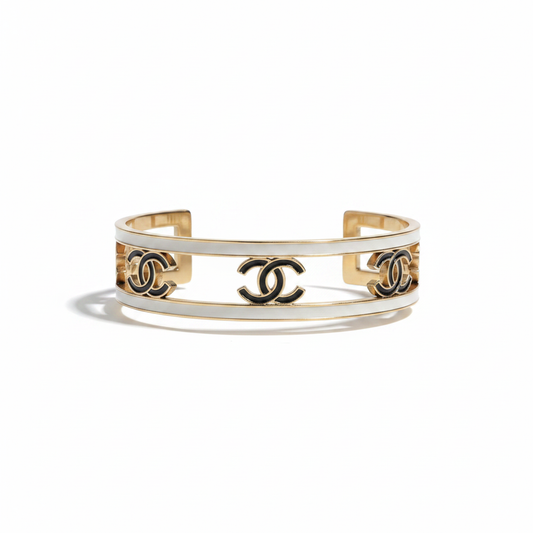 Chanel CC Logo 24C Cruise Collection Cuff Bracelet – clean white background product shot