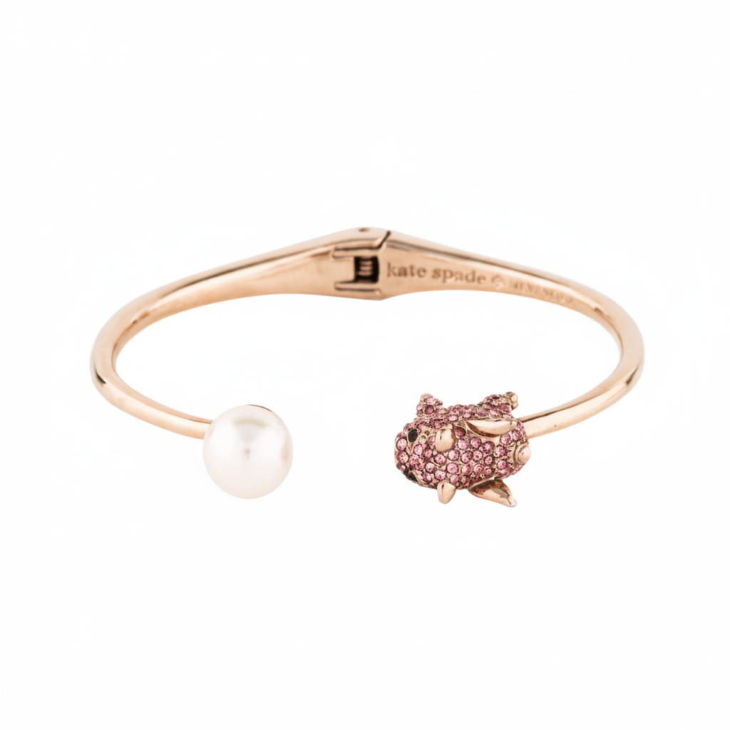 Kate Spade Imagination Pig Open Hinge Bangle - clean product shot