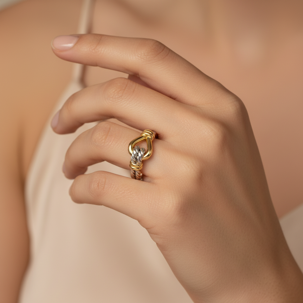 David Yurman Thoroughbred Loop Ring - Worn on Model