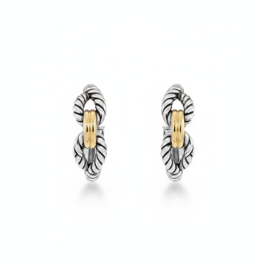 David Yurman Cable Loop Hoop Earrings - Clean Product Shot