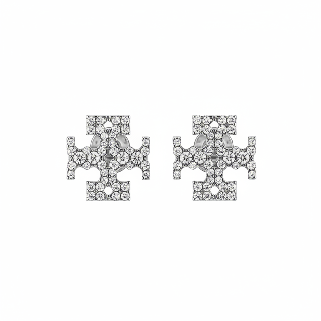Tory Burch Kira Pavé Stud Earrings - clean product shot