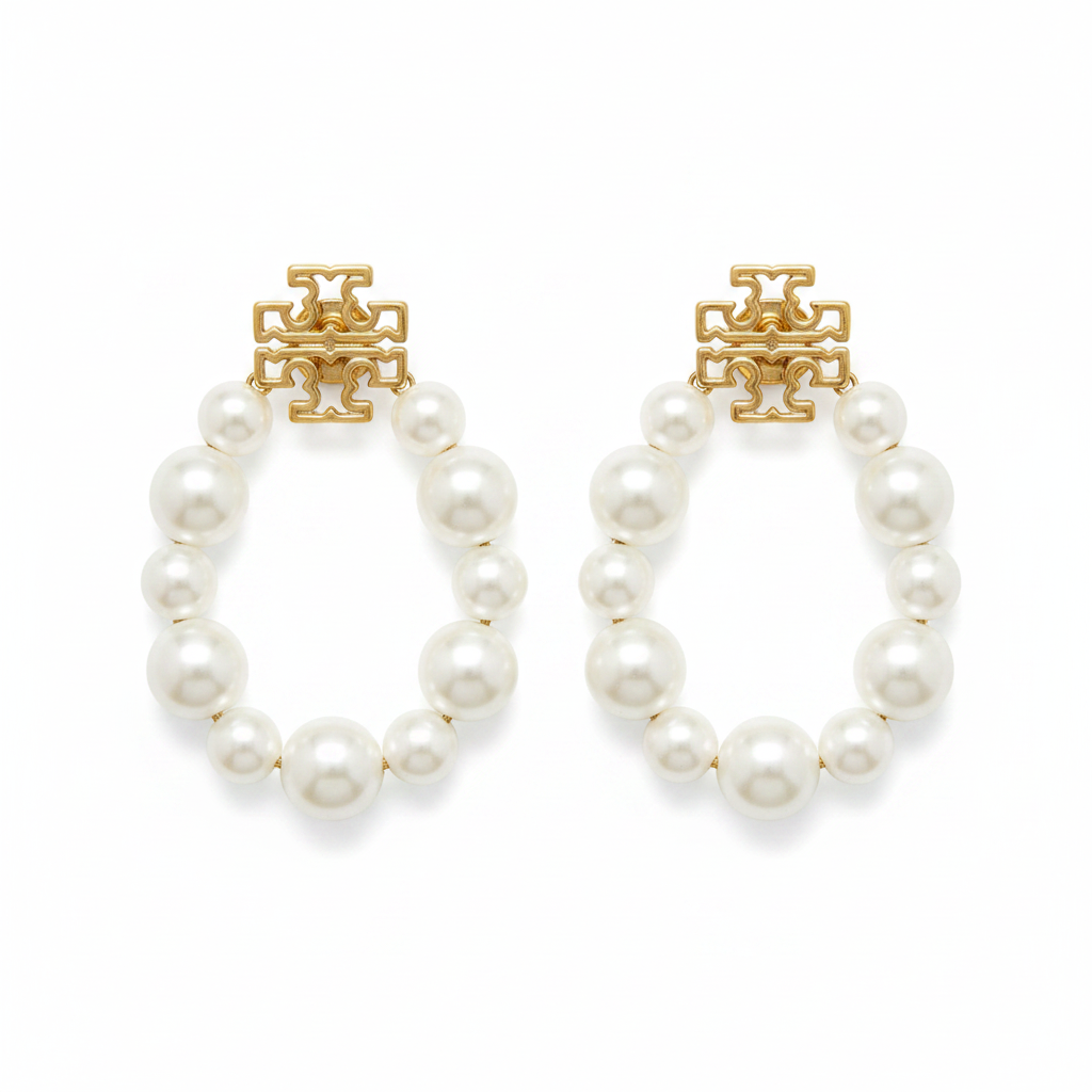 Tory Burch Britten Pearl Statement Earrings - clean product shot