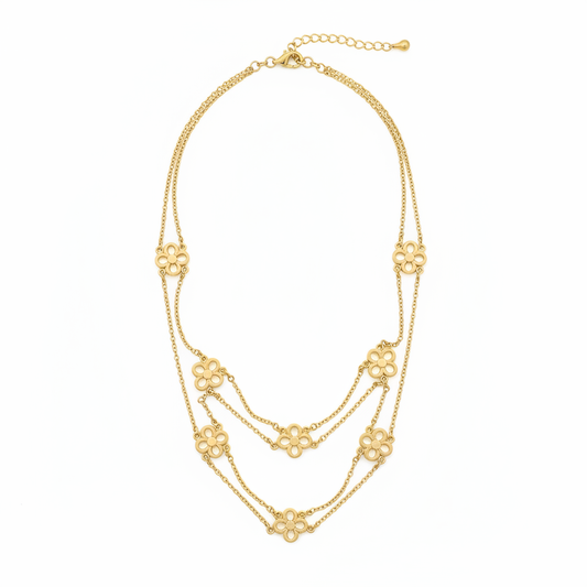 Tory Burch Double-Chain Layer Charm Necklace - Clean Product Shot