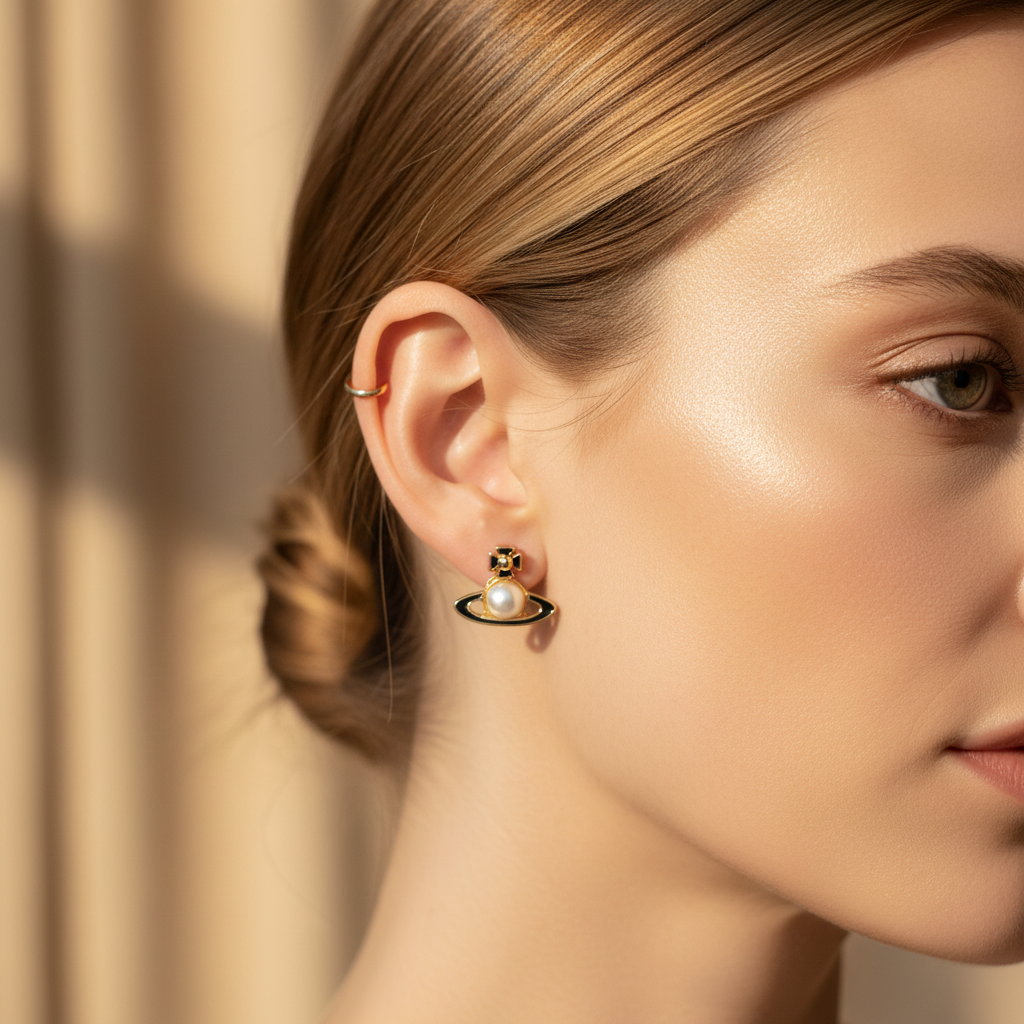 Vivienne Westwood Simonetta Earrings editorial fashion shot