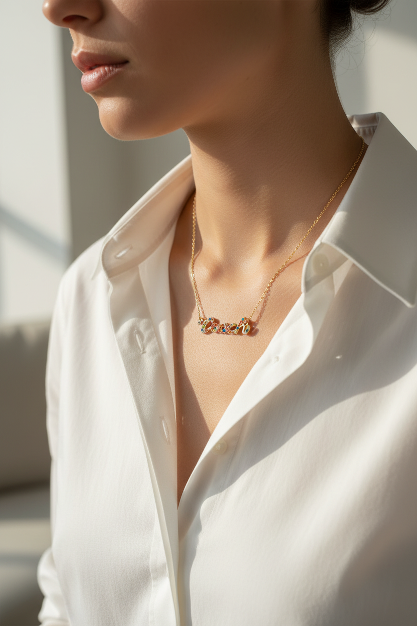 On-model neckline shot