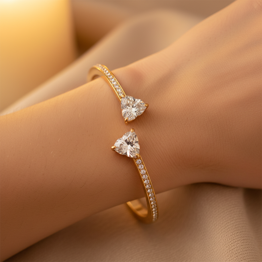 Swarovski Mesmera Bangle close-up golden light