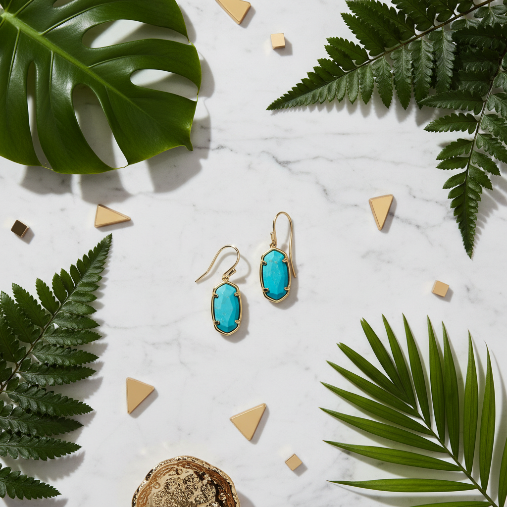 Kendra Scott Lee Drop Earrings in Gold Tone and Turquoise