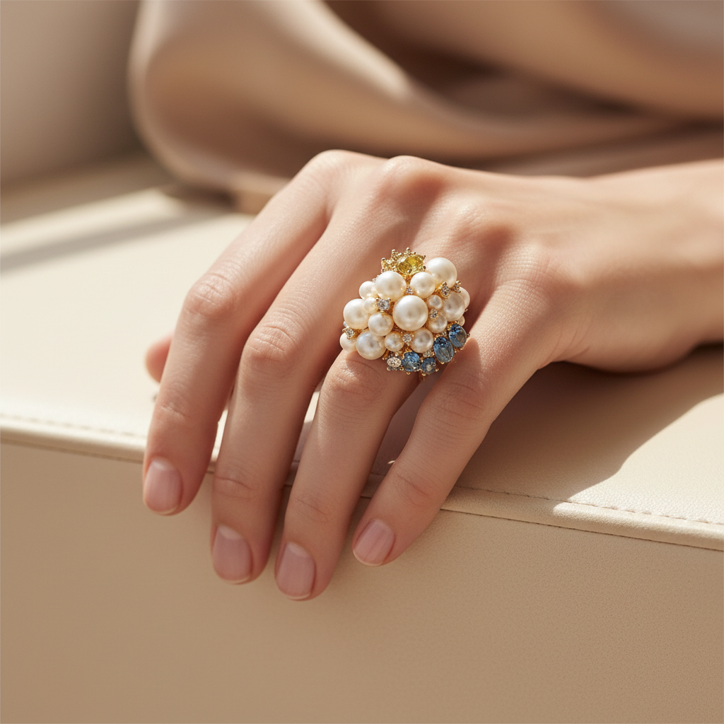 Kate Spade Rain or Shine Statement Ring - lifestyle on hand