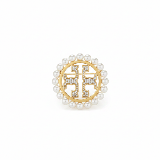Tory Burch Miller Pave Pearl Brooch