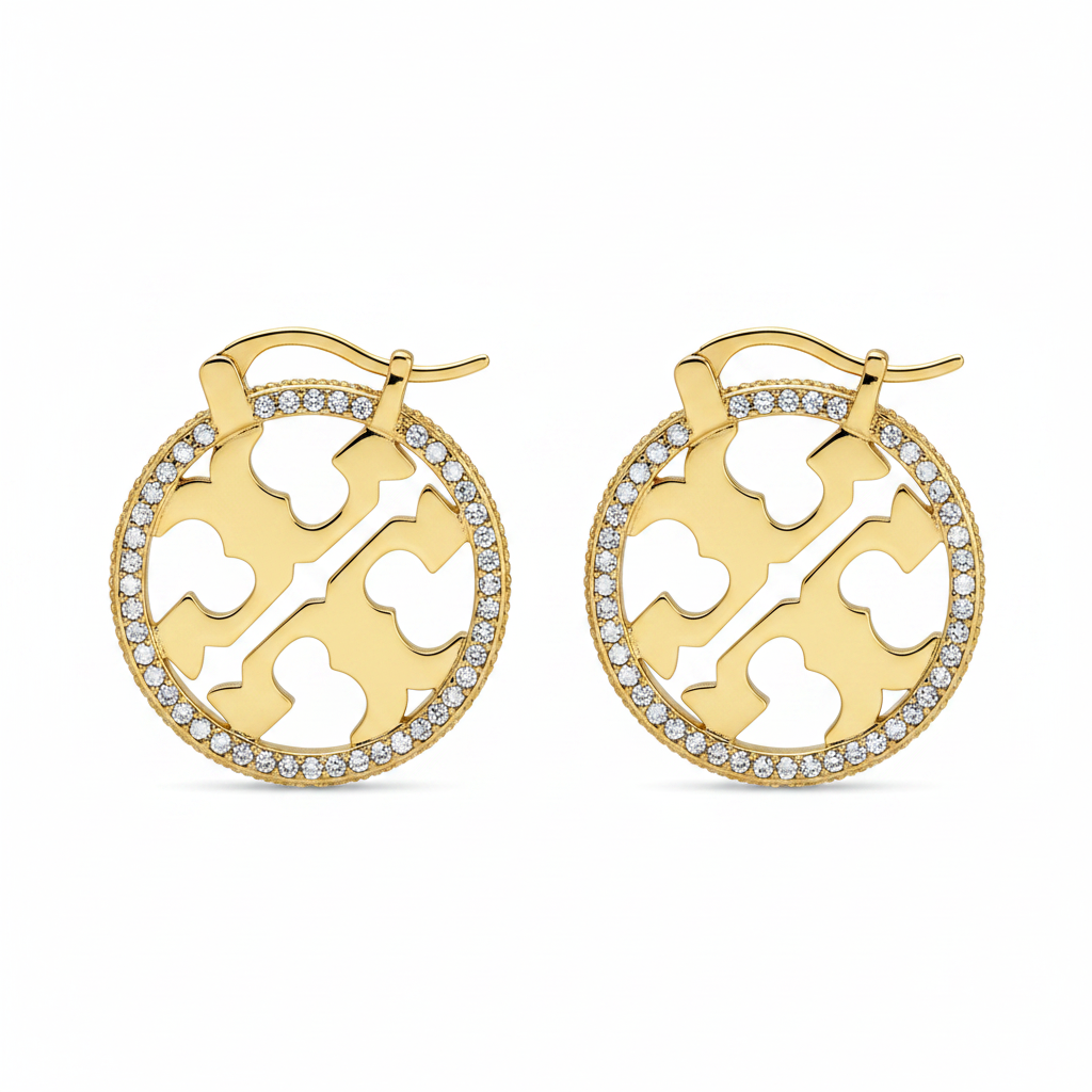 Tory Burch Miller Pavé Hoop Earrings - clean product shot