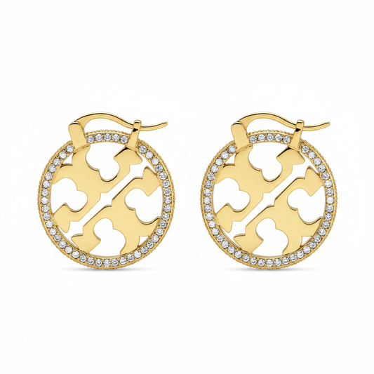 Tory Burch Miller Pavé Hoop Earrings - clean product shot