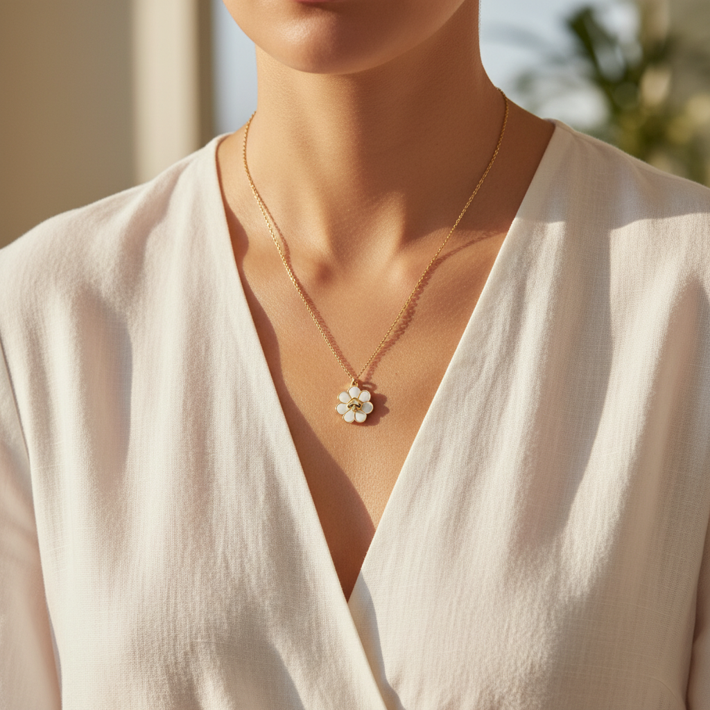 Kate Spade Day Tripper Mini Pendant Necklace lifestyle - worn editorial
