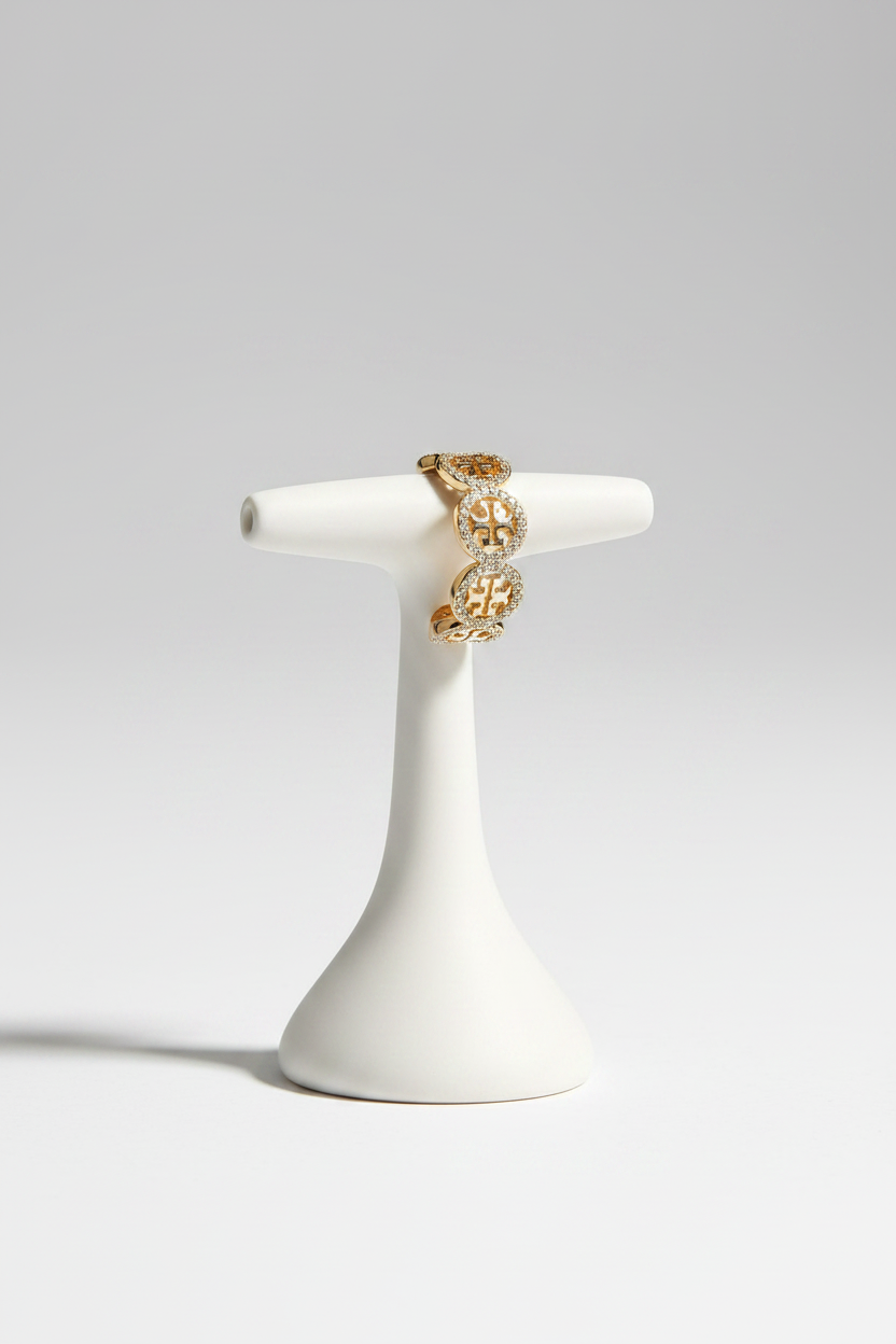 Tory Burch Miller Pavé Ring ceramic stand display