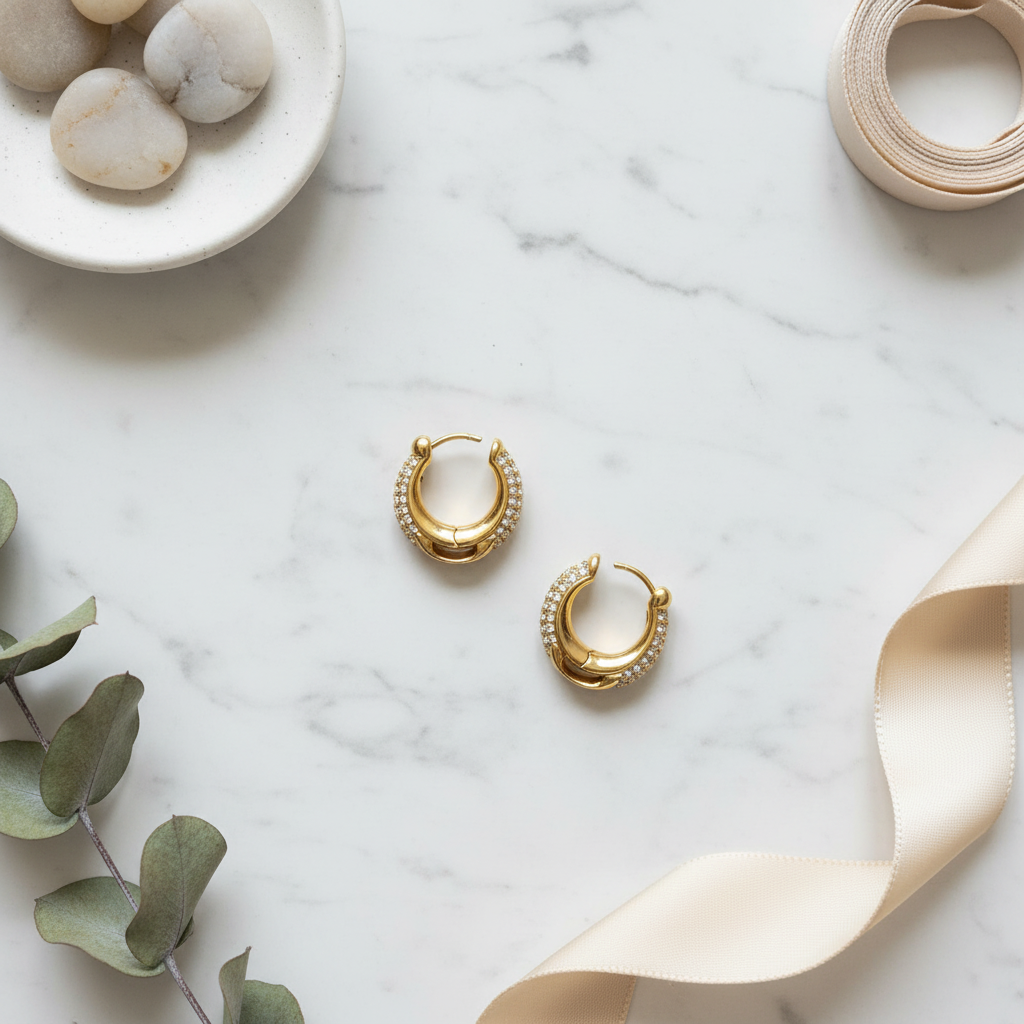 Coach Pave Signature Huggie Earrings - Lifestyle 3