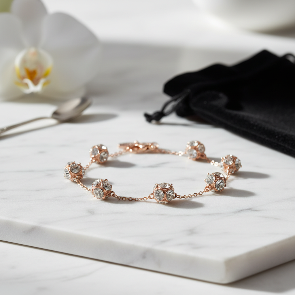 Kate Spade Lady Marmalade Rose Gold Bracelet marble surface
