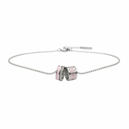 Coach Pink Signature Enamel Necklace 16-18"