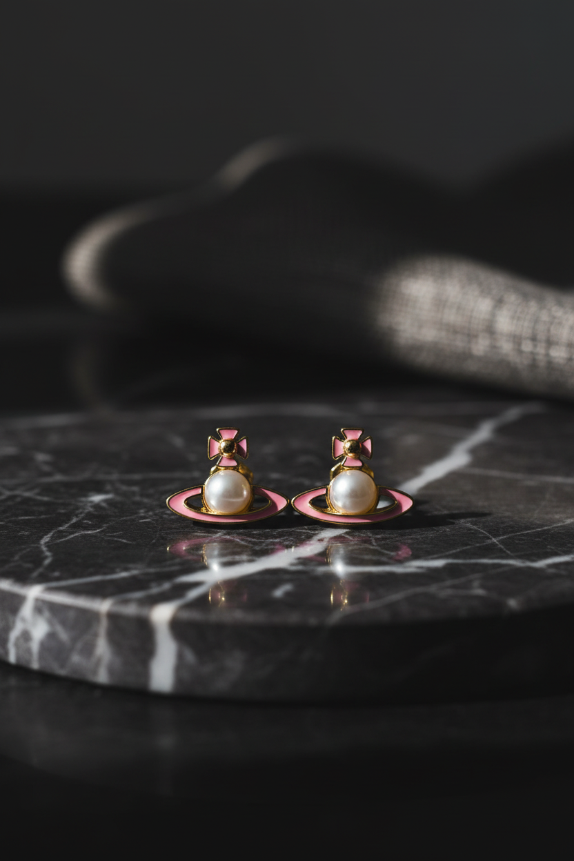 Vivienne Westwood Simonetta Earrings dark marble display