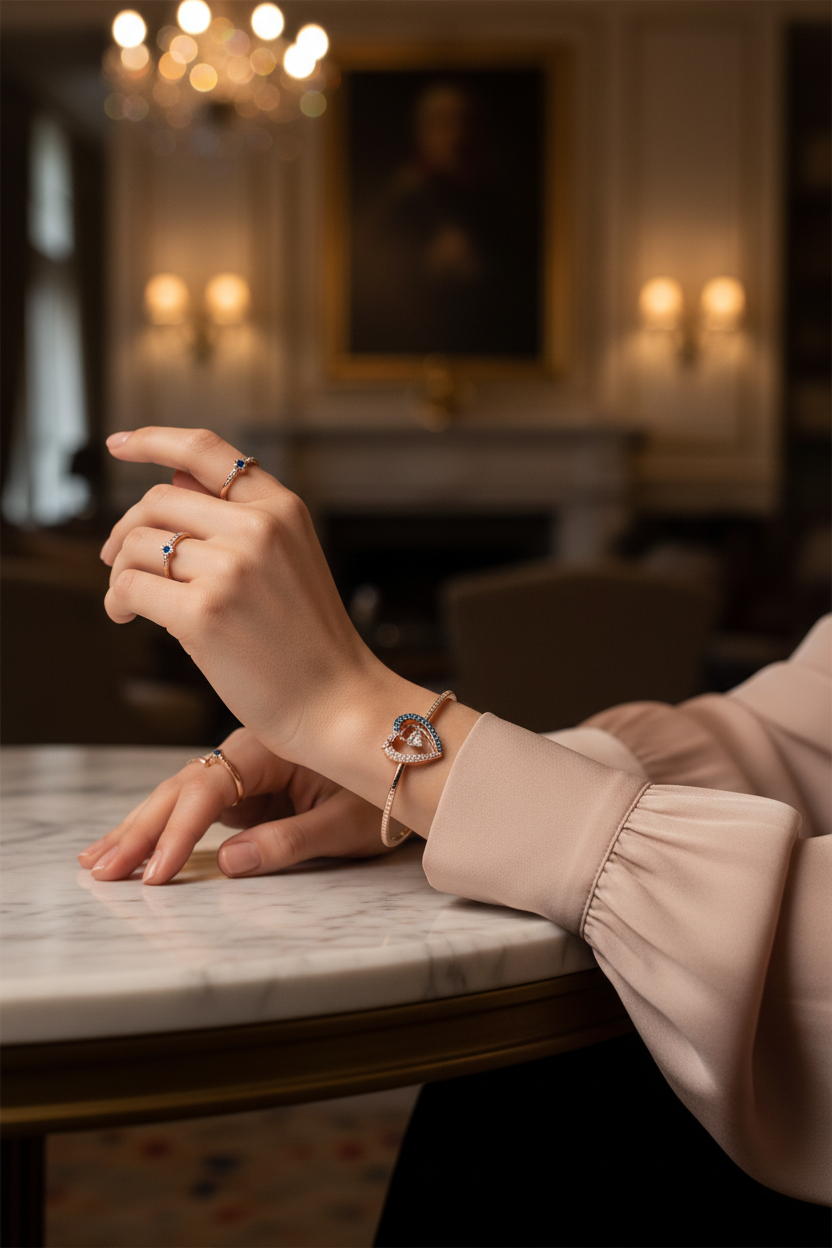 Swarovski Starry Night Bangle Bracelet - lifestyle bokeh