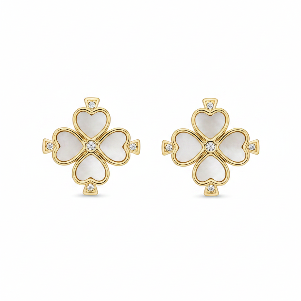 Kate Spade New York Legacy Logo Clover Stud Earrings - clean product shot