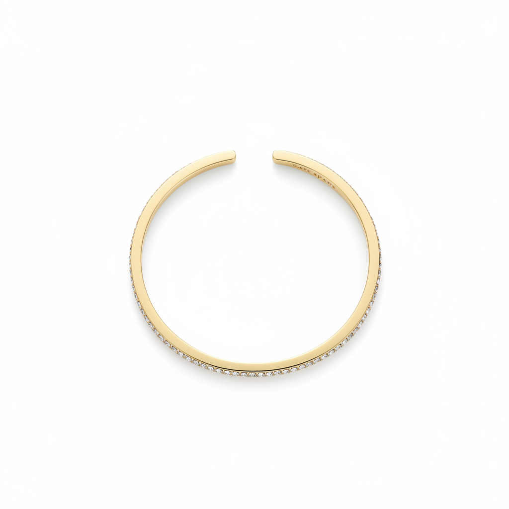 Kate Spade Gold Cuff Bracelet with Cubic Zirconia – clean product shot