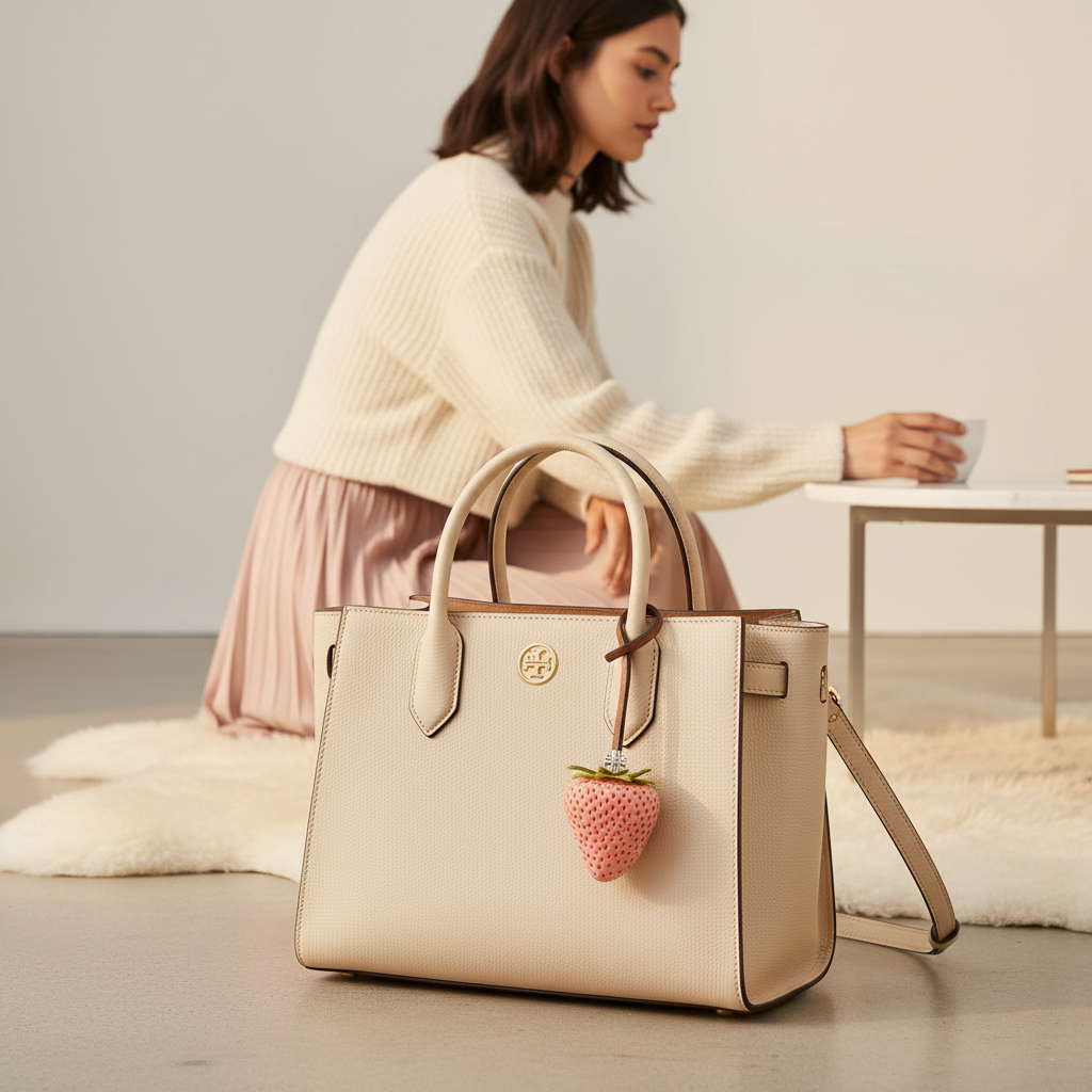 Tory Burch Strawberry Bag Charm - On-Bag Editorial