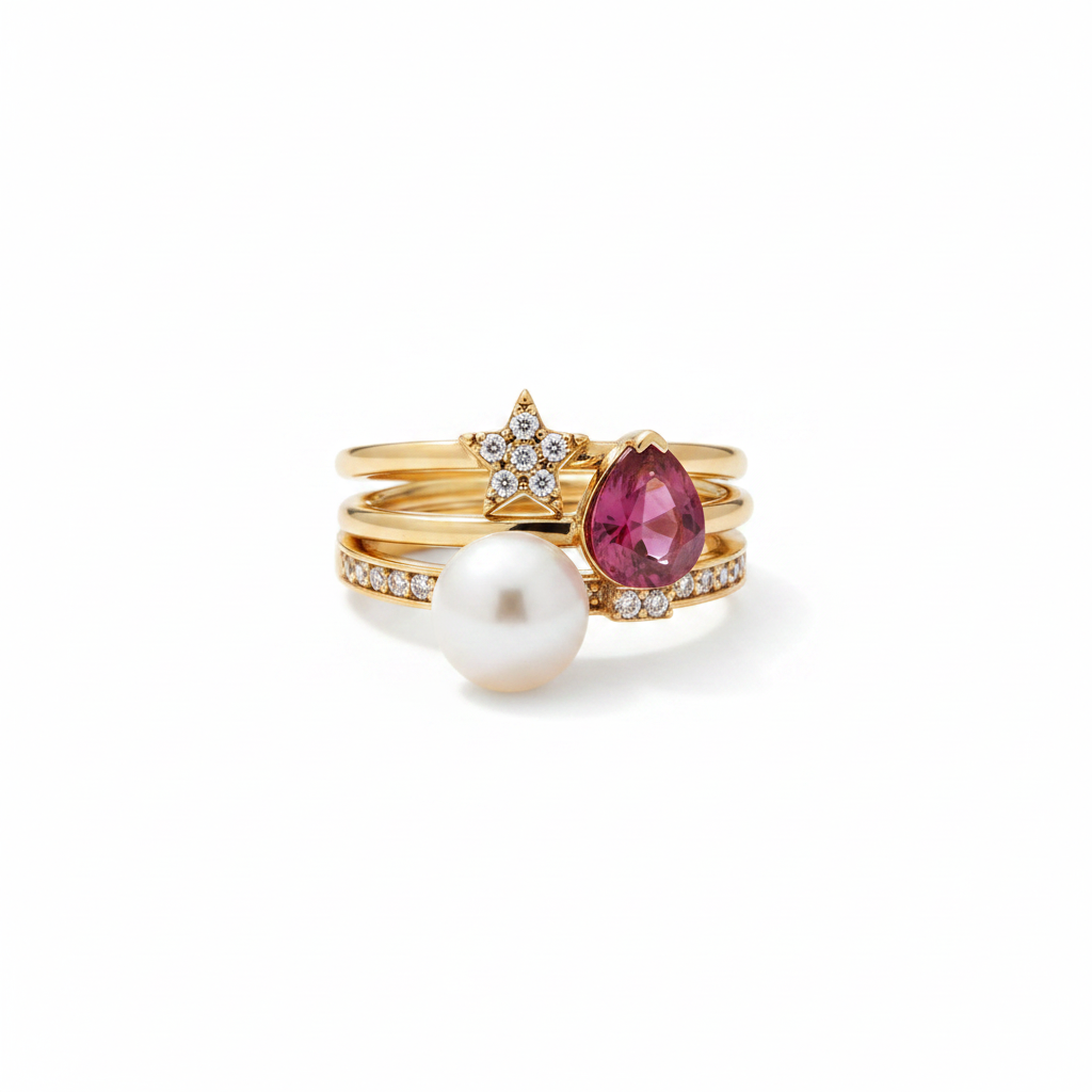 Kate Spade Light Up the Room Stackable Ring Set clean product shot