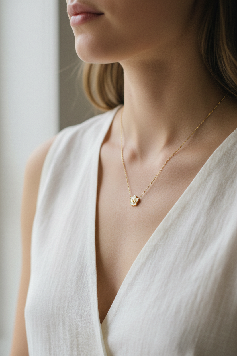On-model neckline shot