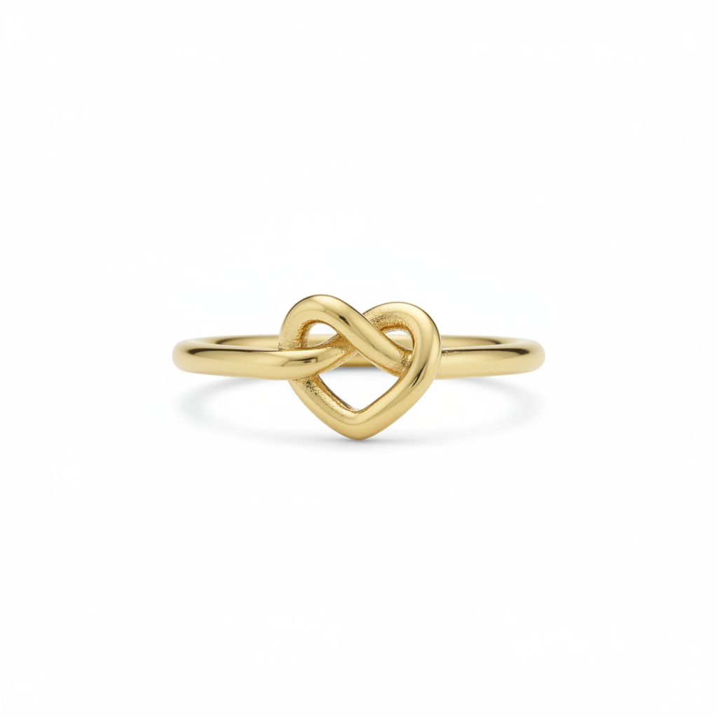 Kate Spade Loves Me Knot Heart Ring gold clean product shot