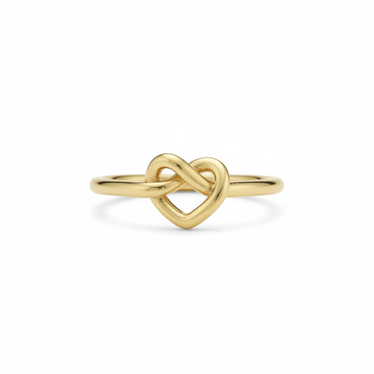 Kate Spade Loves Me Knot Heart Ring gold clean product shot