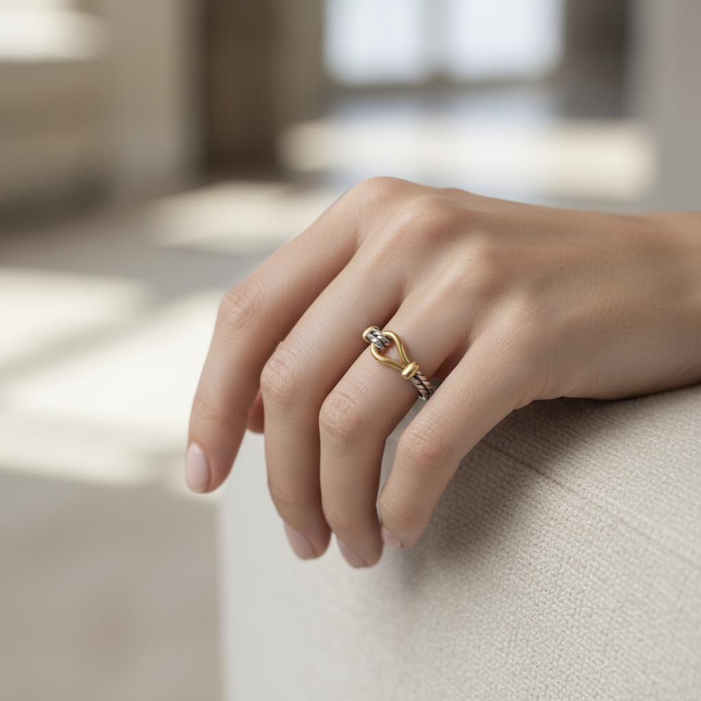 David Yurman Thoroughbred Loop Ring - worn on model