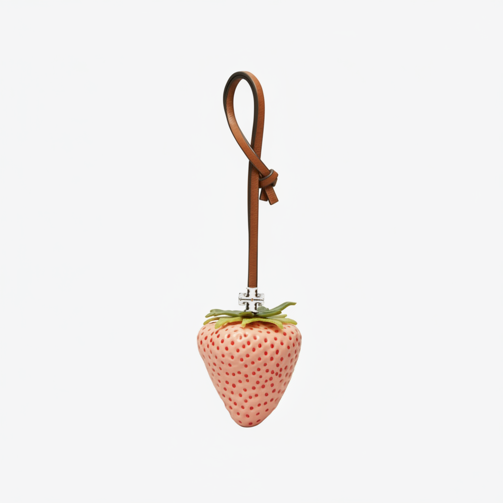 Tory Burch Strawberry Bag Charm Sweet Pink - Clean Product Shot
