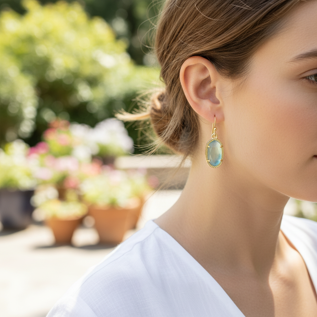 Kendra Scott Lee Aqua Blue Illusion Earrings - outdoor lifestyle