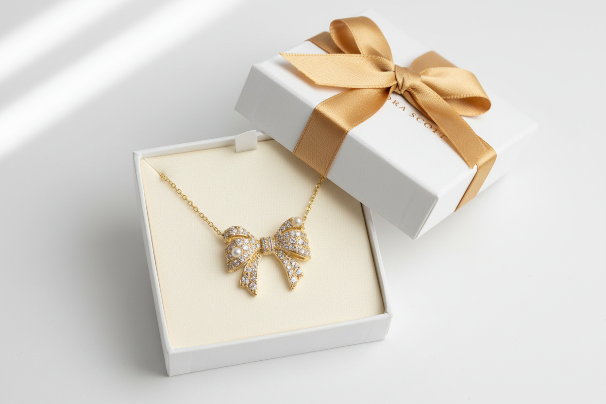 Kendra Scott Krista Bow Necklace - gift box