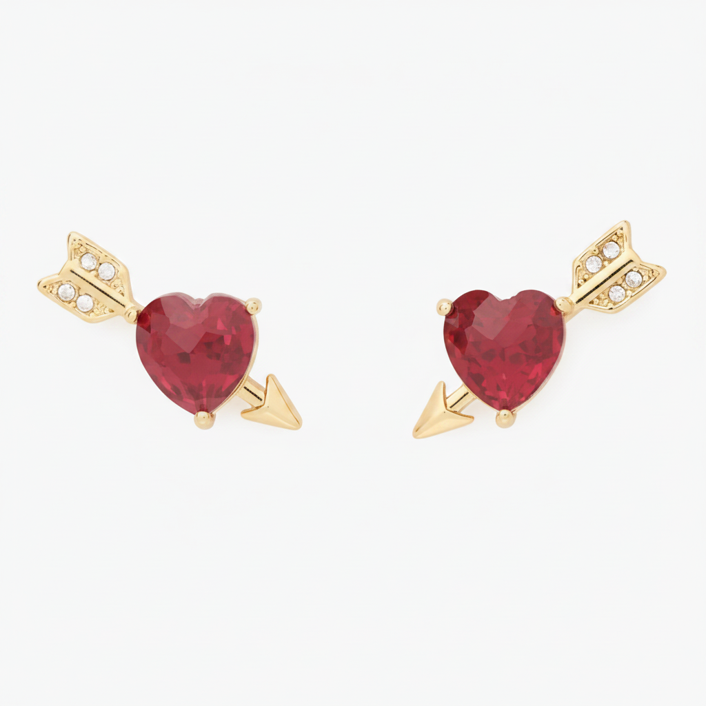 Kate Spade New York Lovestruck Heart and Arrow Stud Earrings - clean product shot