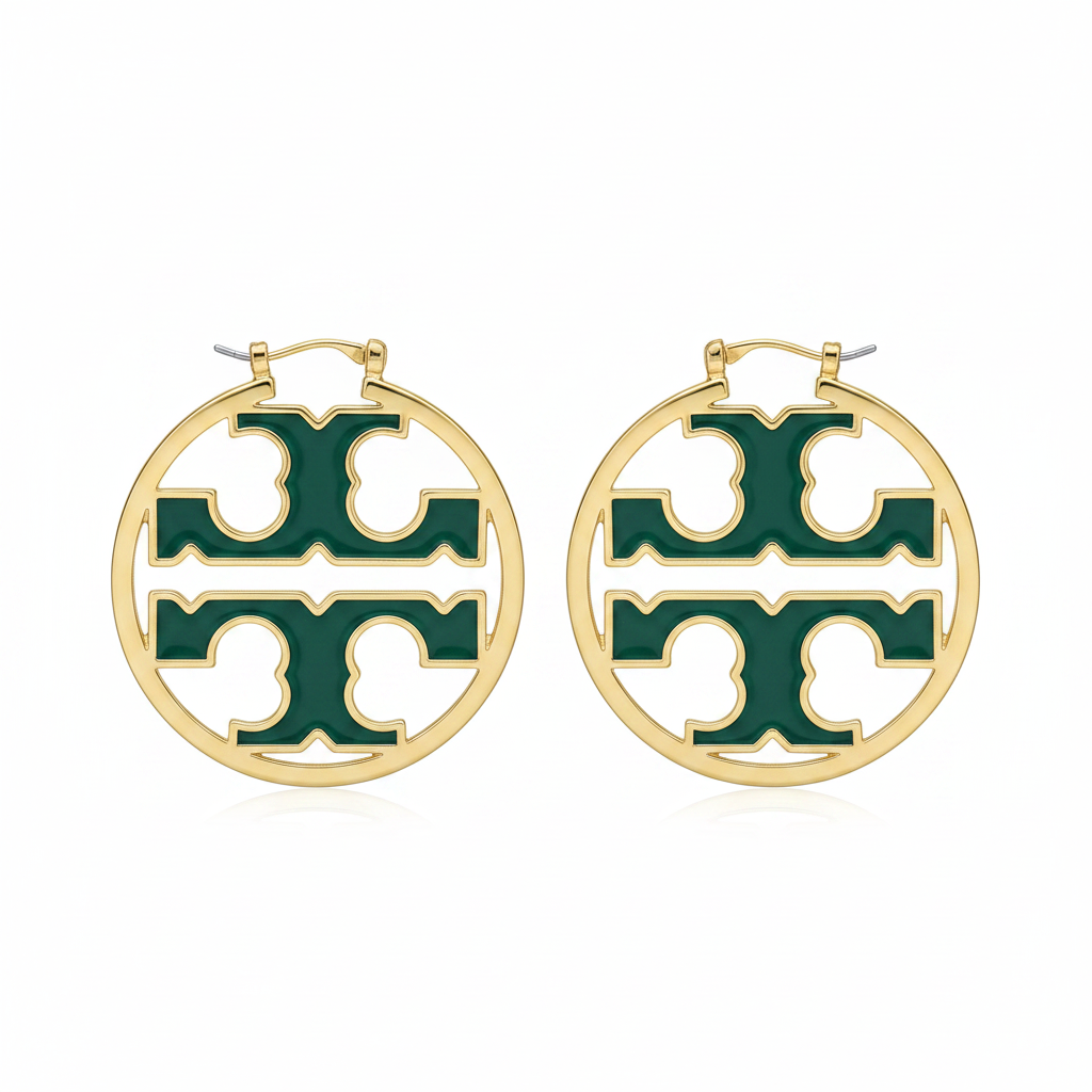 Tory Burch Miller Hoop Earrings - Clean white background product shot