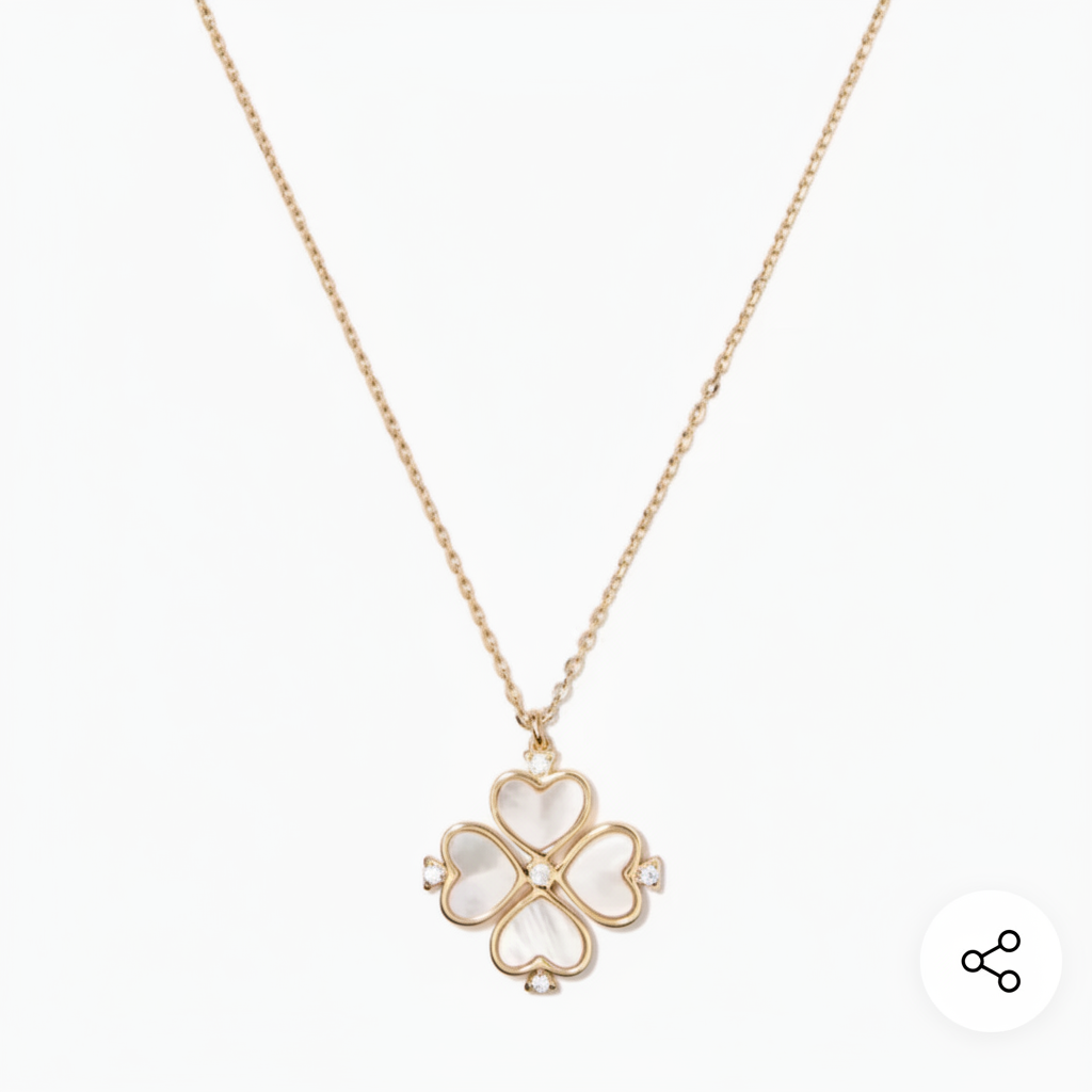 Kate Spade New York Legacy Logo Clover Pendant Necklace - clean product shot