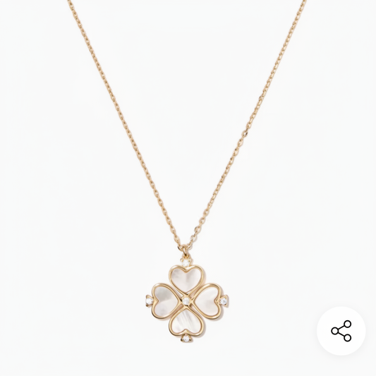 Kate Spade New York Legacy Logo Clover Pendant Necklace - clean product shot