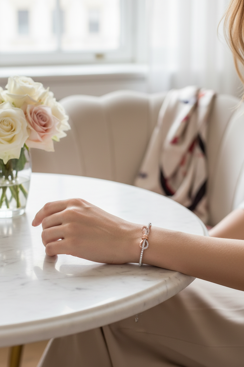 Swarovski Lifelong Bow Bangle - lifestyle editorial