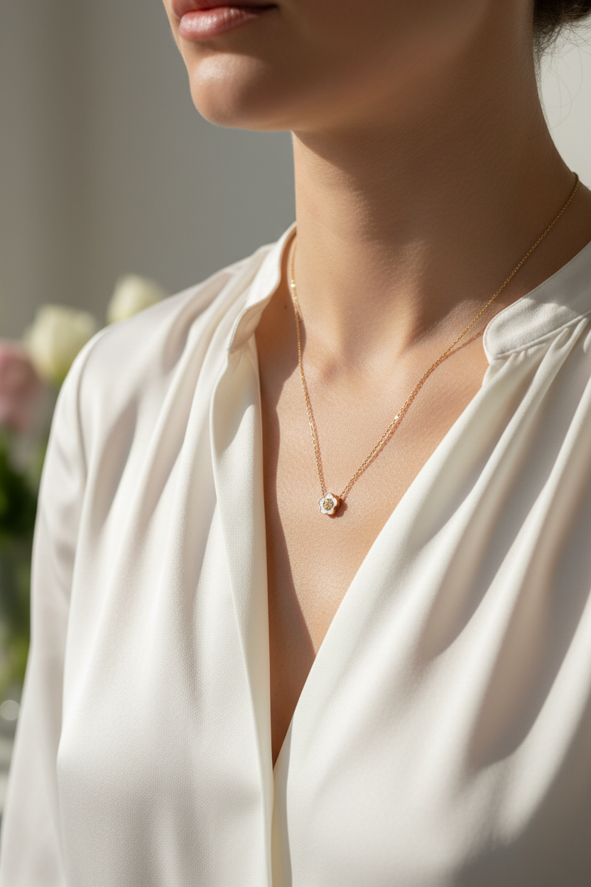 On-model neckline shot
