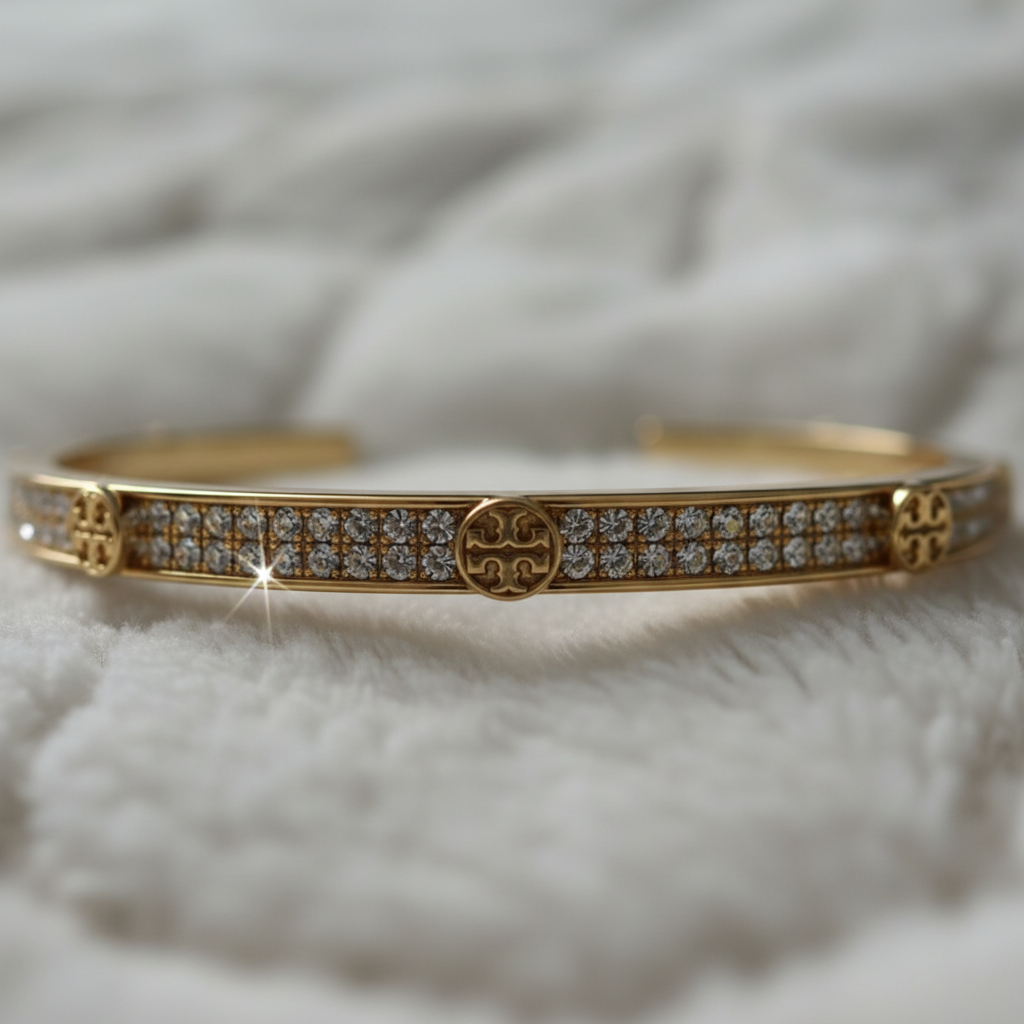 Tory Burch Icon Pavé crystal logo macro detail