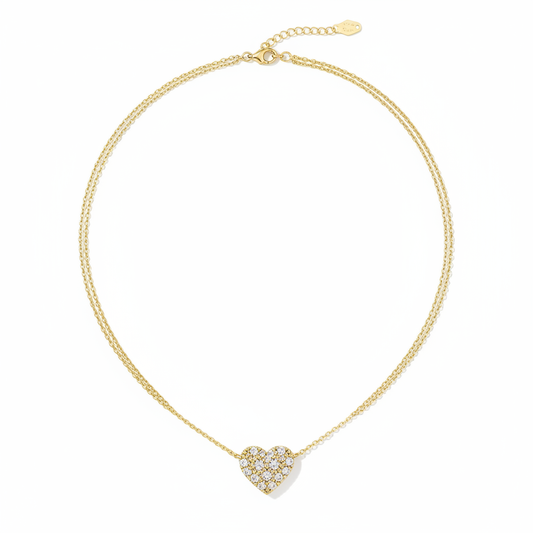 Kendra Scott Holland Heart Gold Pendant Necklace - clean white background flat lay